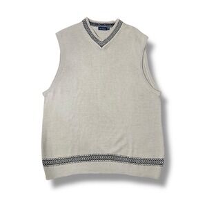 Paul‎ Frederick Vest Mens 3XLT Wool Blend Knit Beige Golf Preppy